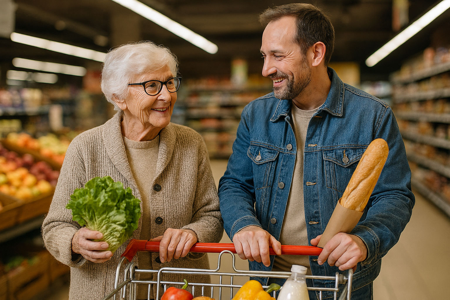 Boodschappen doen in goed gezelschap van een 71-jarige dame