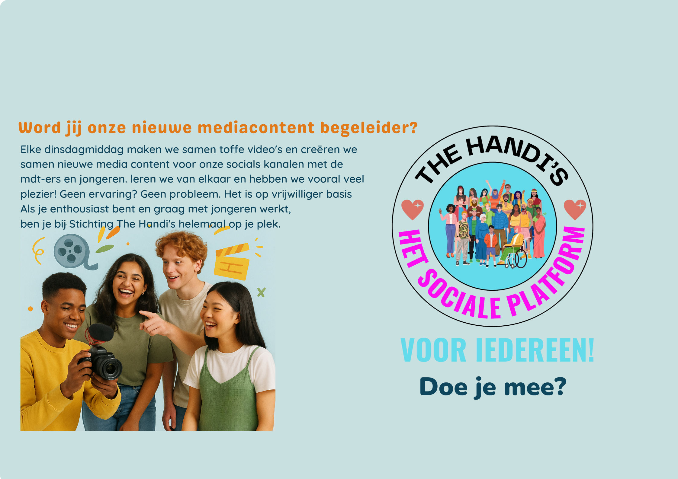 📸 Help jongeren groeien als contentmaker – word onze mediacontent begeleider!🎥