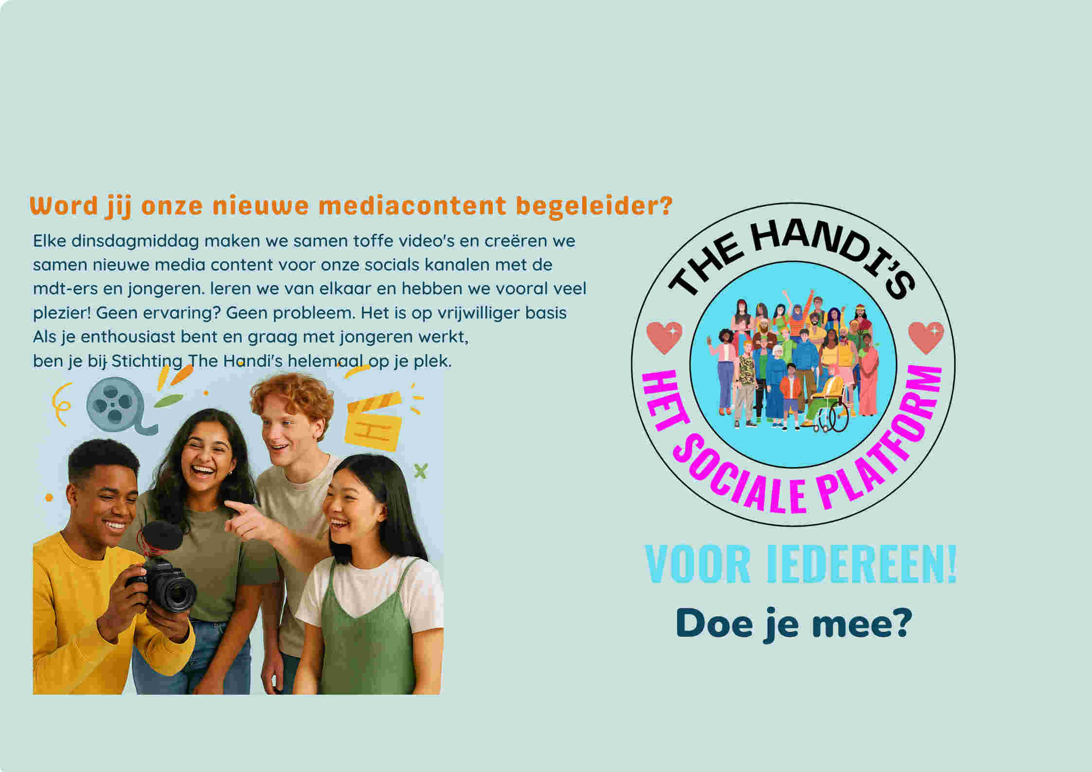 📸 Help jongeren groeien als contentmaker – word onze mediacontent begeleider!🎥