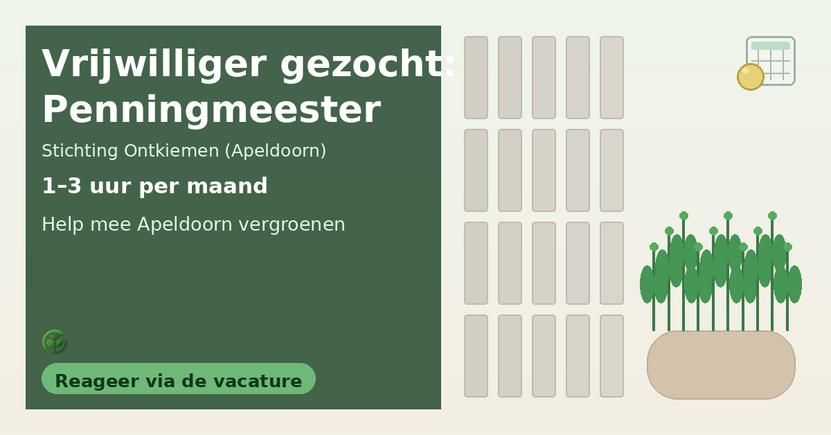 Penningmeester Groene/Sociale stichting