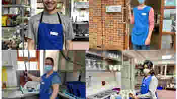 Kitchen volunteers on the Inpatient Unit