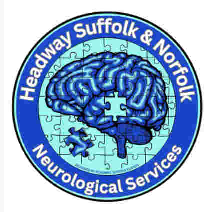 Headway Norfolk and Suffolk logo with a blue coloured brain and a puzzle shaped piece missing