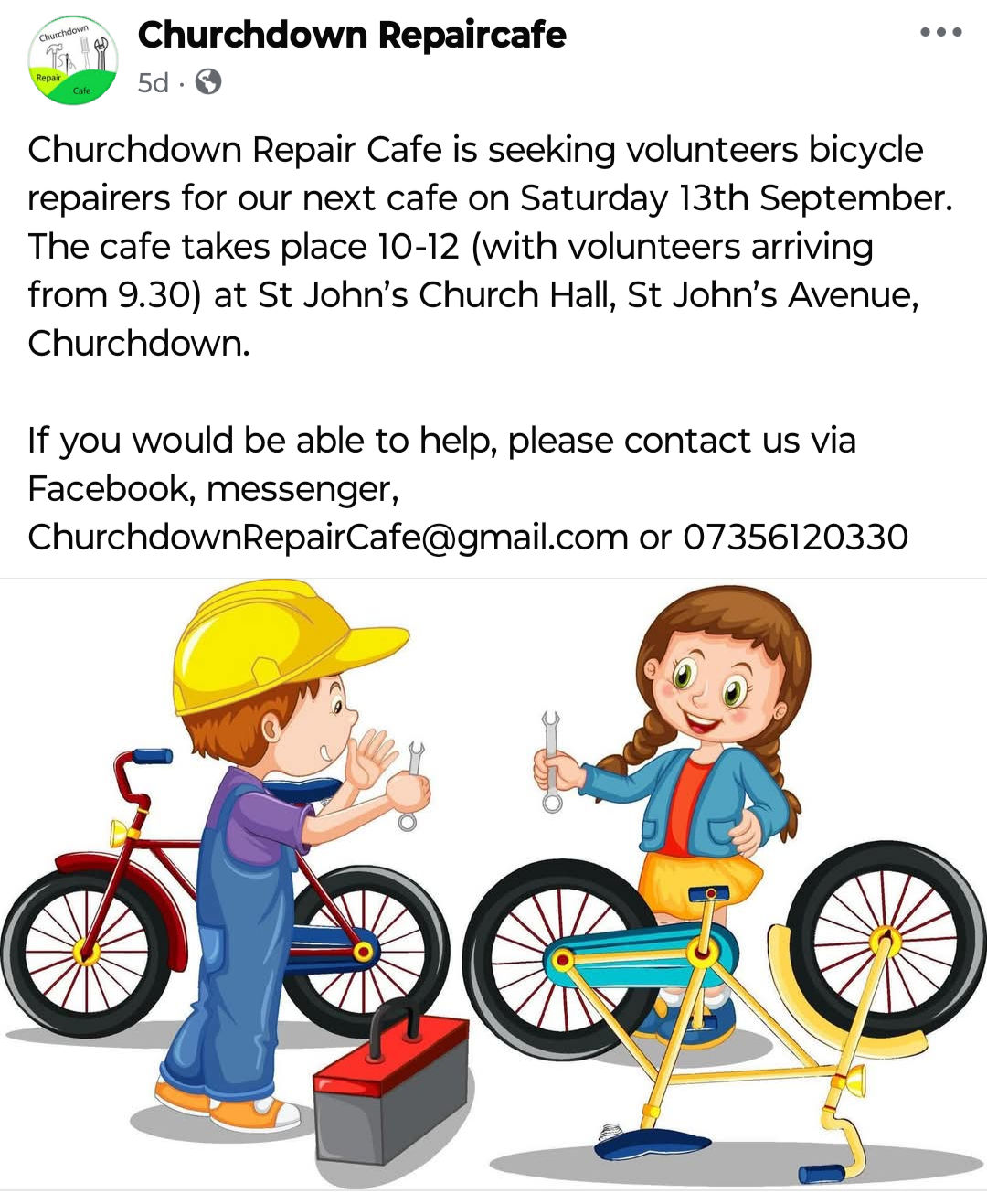 Bike Repairer - Churchdown Repair Cafe