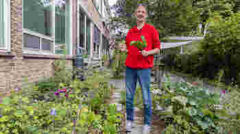 Medewerker moestuin in Huizen voor de Voedselbank Gooi en Omstreken