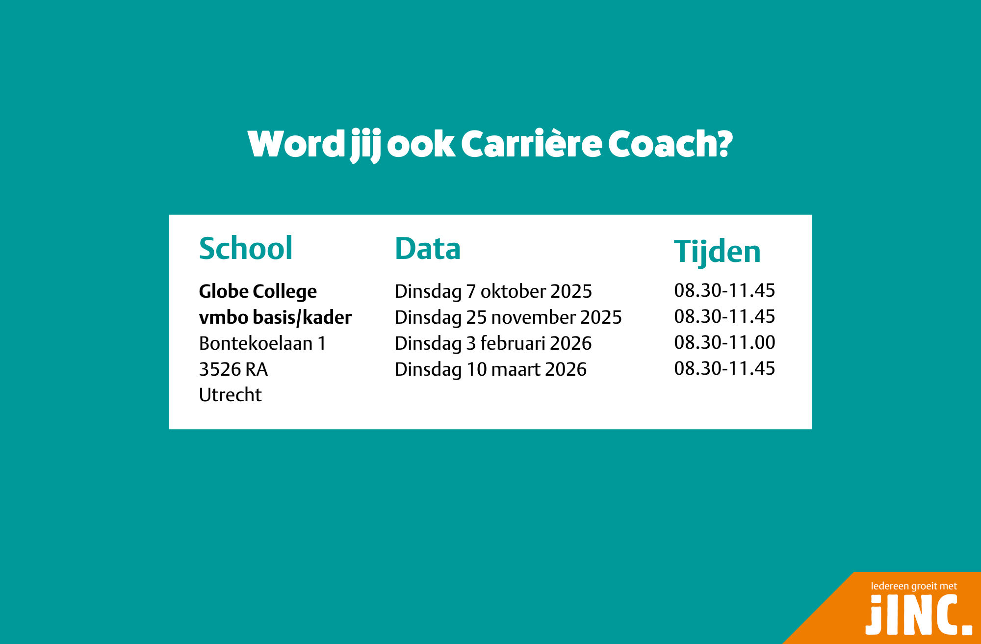 JINC zoekt coaches met maatschappelijk hart