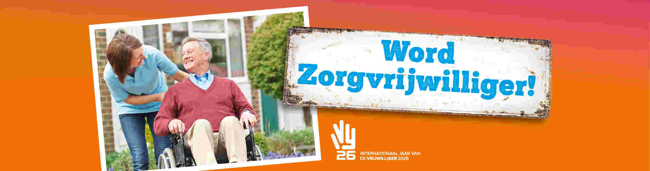 Webbanner met tekst: word mantelzorgvrijwilliger