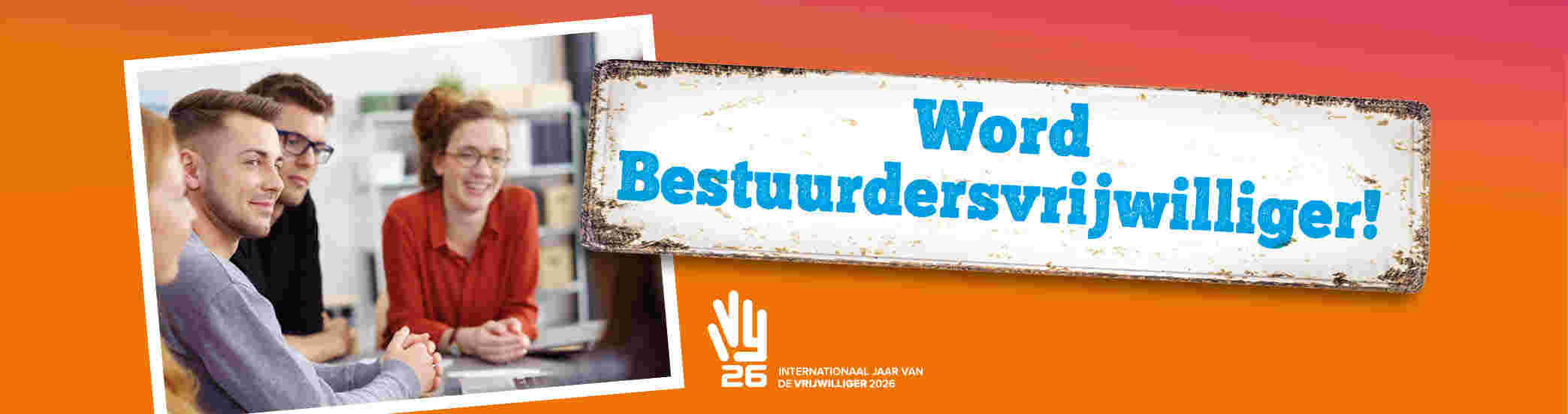 Webbanner met tekst: Word bestuurdersvrijwilliger