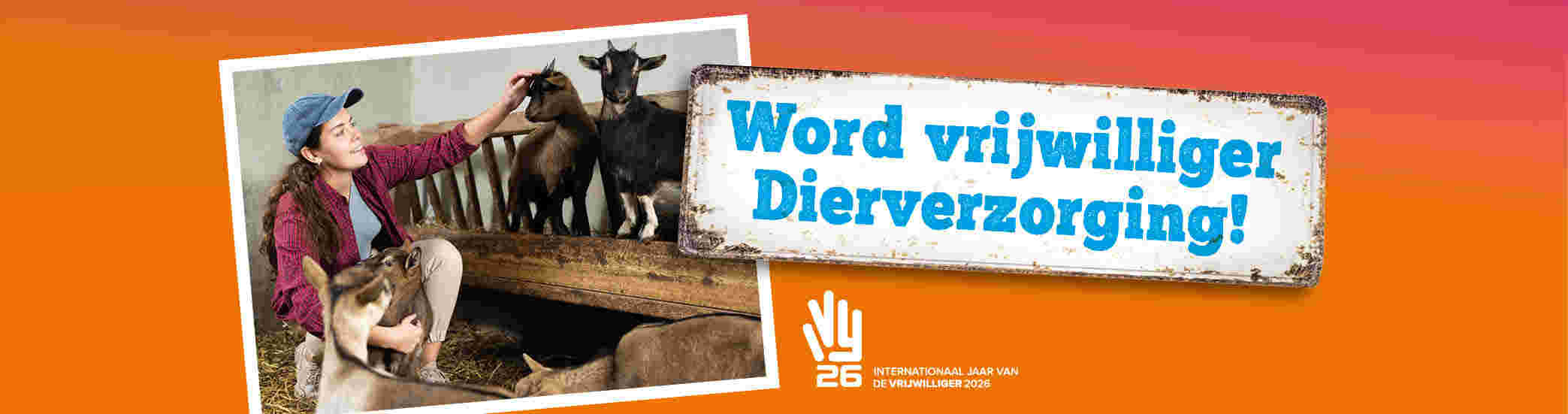 Webbanner: met de tekst word dierverzorger