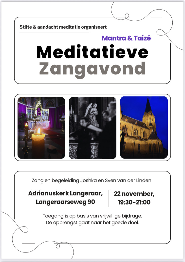 Meditatieve Zangavond Mantra /Taizé in Langeraar