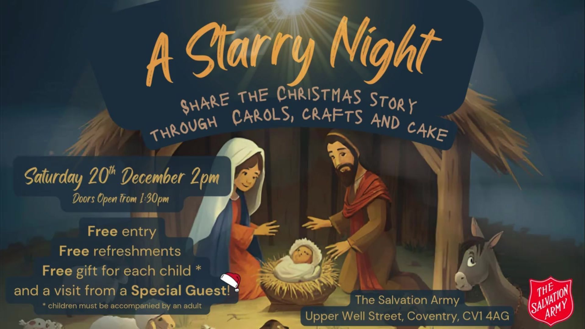 A Starry Night - share the Christmas story through carols, crafts and cake!