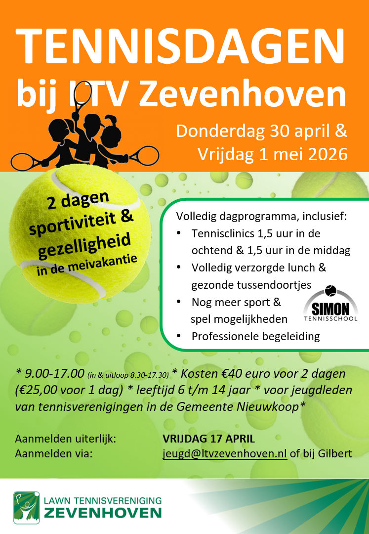 Tennisdagen 6 t/m 14 jaar