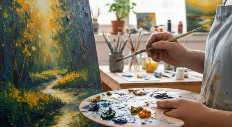 Creatieve vrijwilliger schilderen 