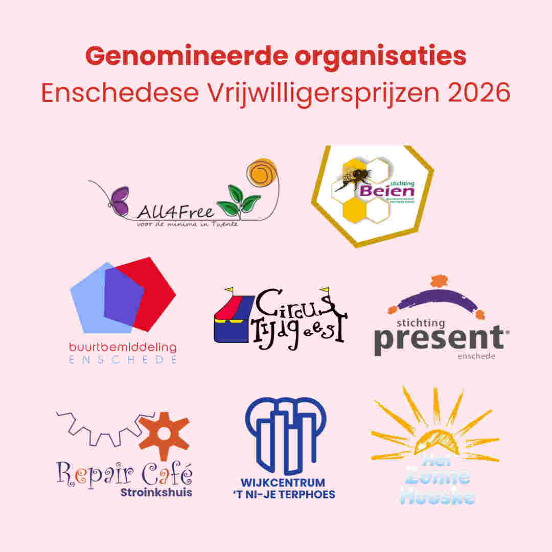 Genomineerde organisaties Enschedese Vrijwilligersprijs 2026