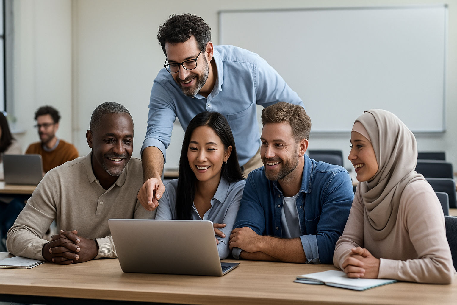 Vrijwilliger in een alfabetiseringsgroep