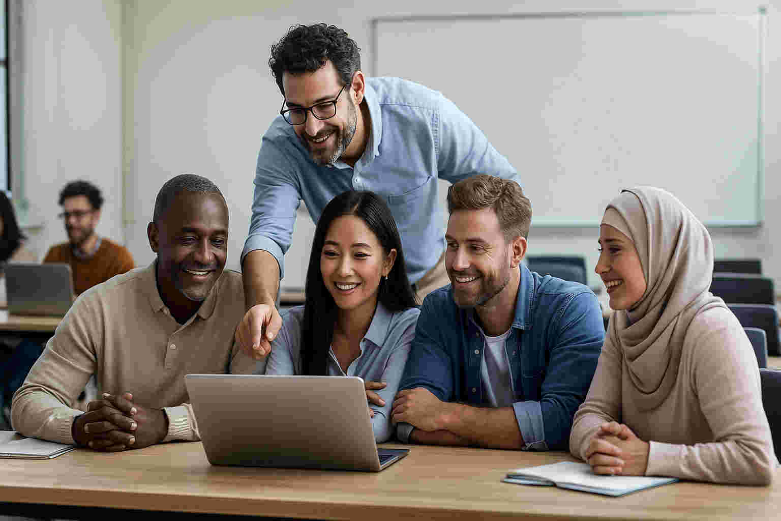 Vrijwilliger in een alfabetiseringsgroep