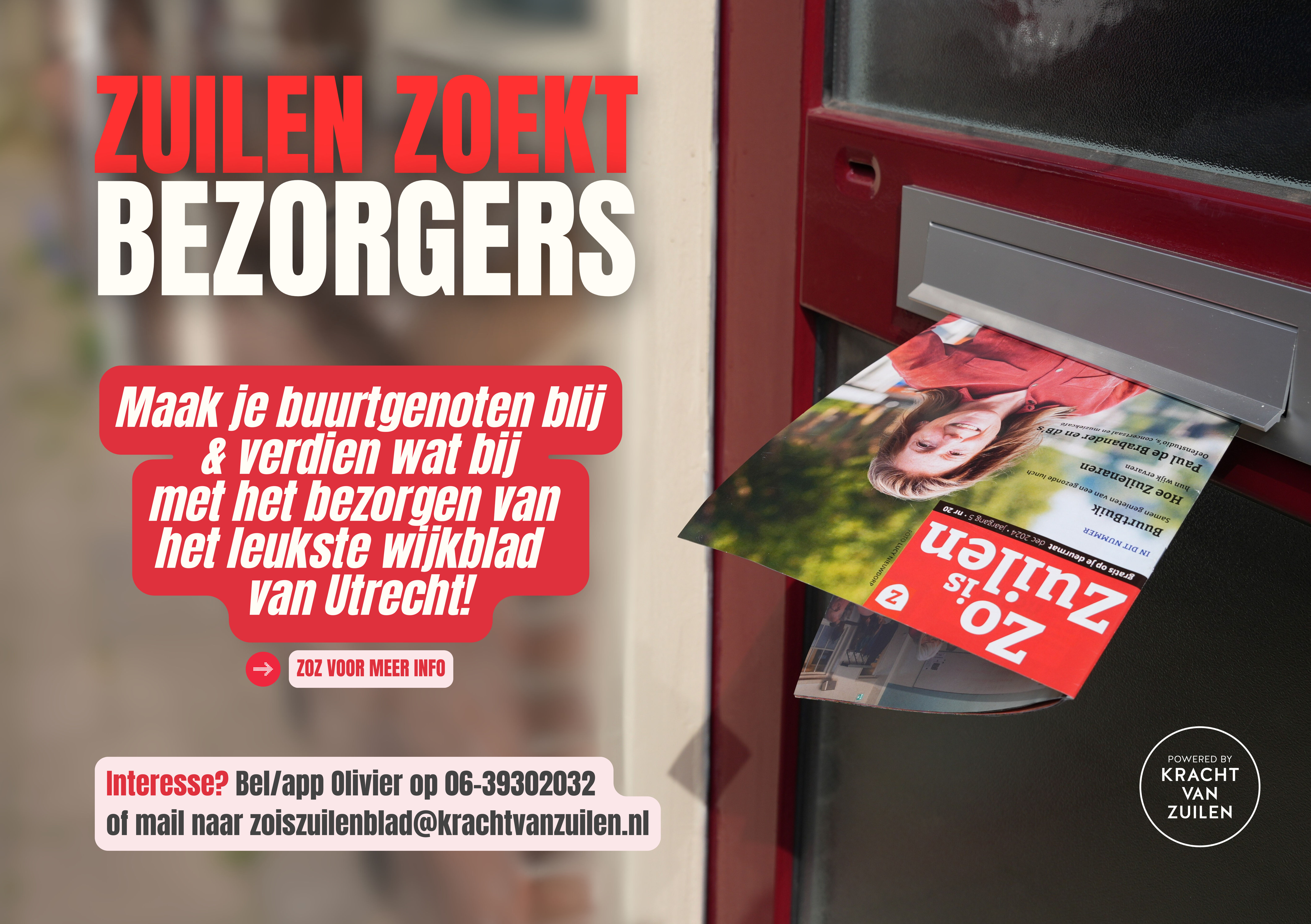 Zuilen Zoekt: Bezorgers voor het wijkmagazine Zo Is Zuilen.