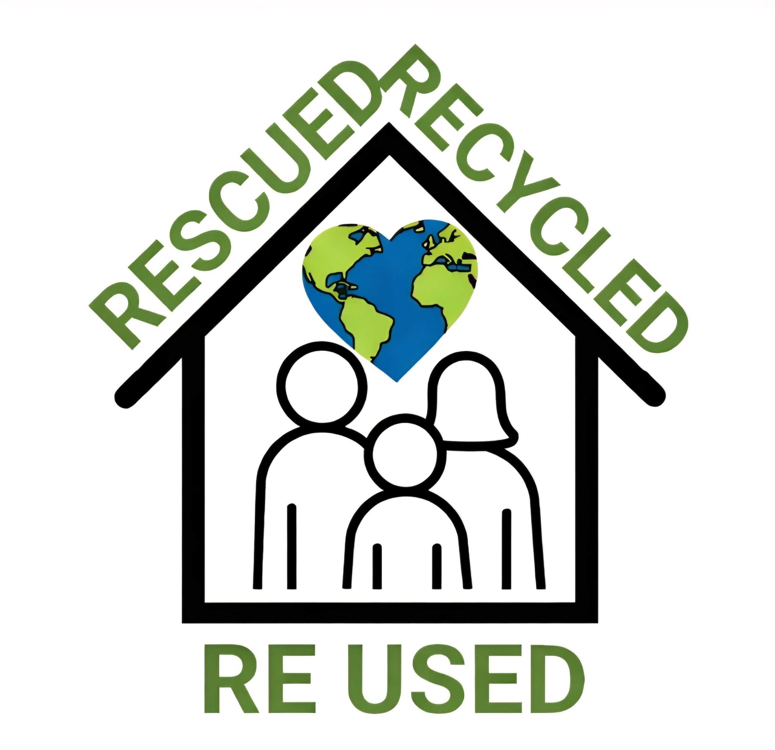 Rescued Recycled Reused (clothing circle)