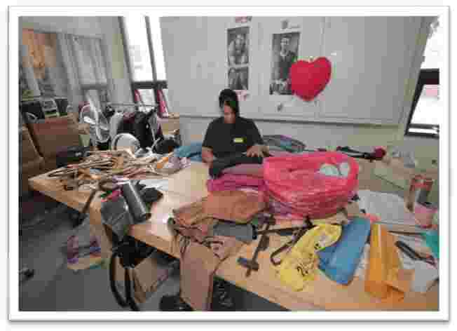 Clothing sorting employee