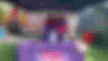 View overlooking Hitchin Market Place with gazebos and buildings