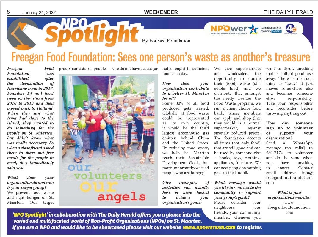 We give supermarkets and wholesalers the opportunity to donate their (food) waste (still edible food) and we distribute that amongst the needy. Besides the Food Waste program, we run a client choice food bank, where members can apply and shop like in a normal supermarket against strongly reduced prices.