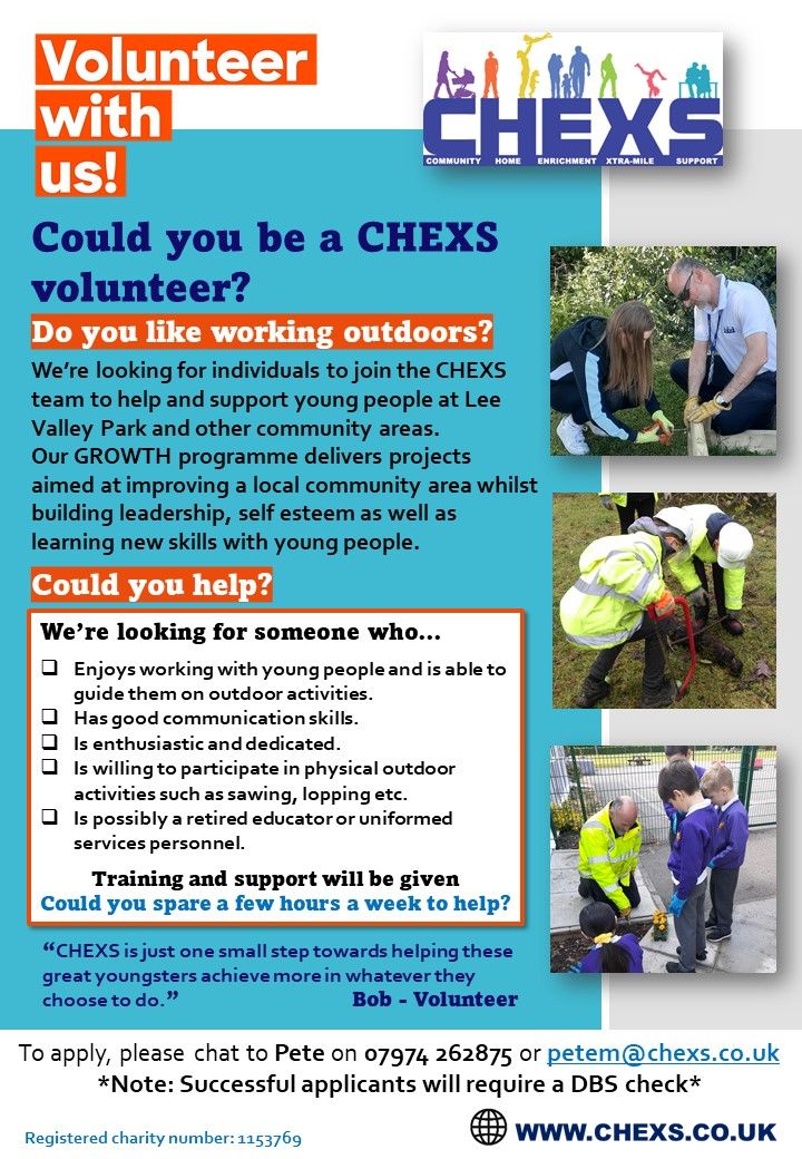 CHEXS Children and Young people team volunteer