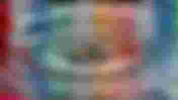 Ripple in rainbow coloured water