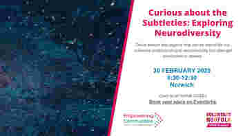 poster of EDI workshop curious about the subtleties exploring neurodiversity