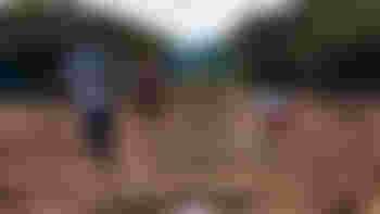 Tuinier met ouderen in Hofi den Bario!