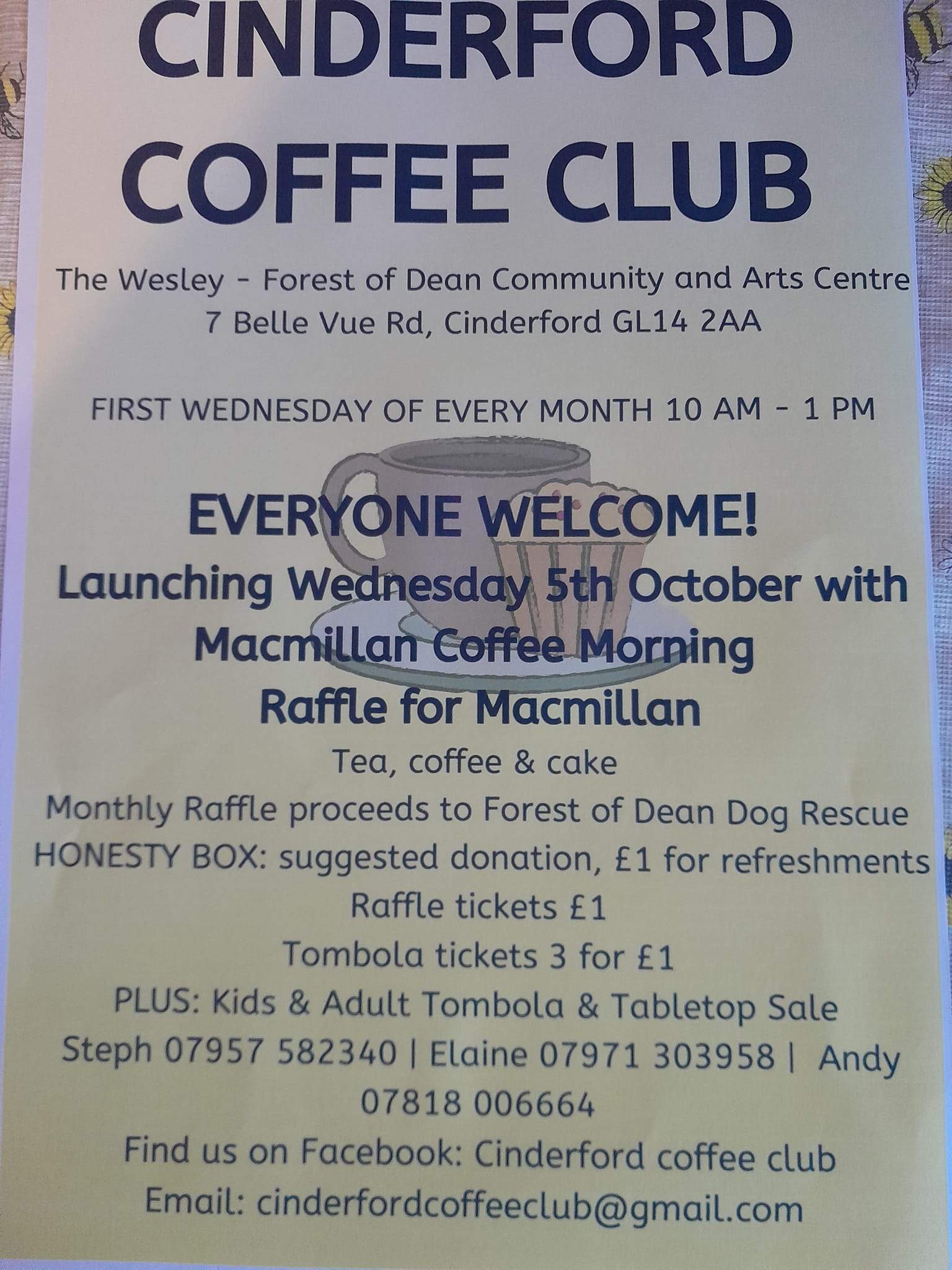 Coffe club volunteers needed
