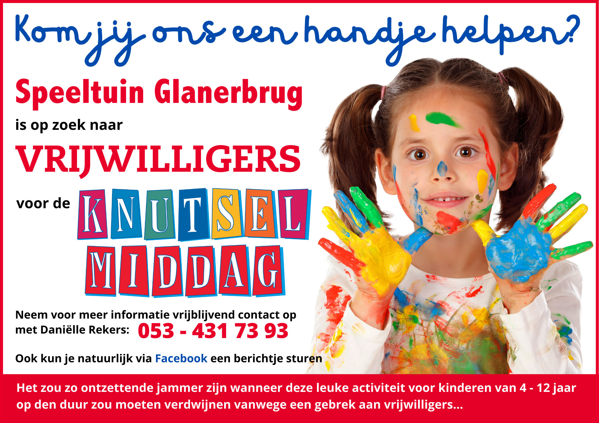 Speeltuin Glanerbrug zoekt vrijwilligers!