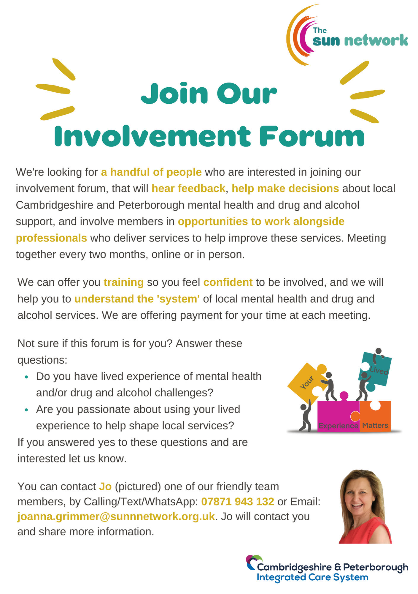 The SUN Network Involvement Forum