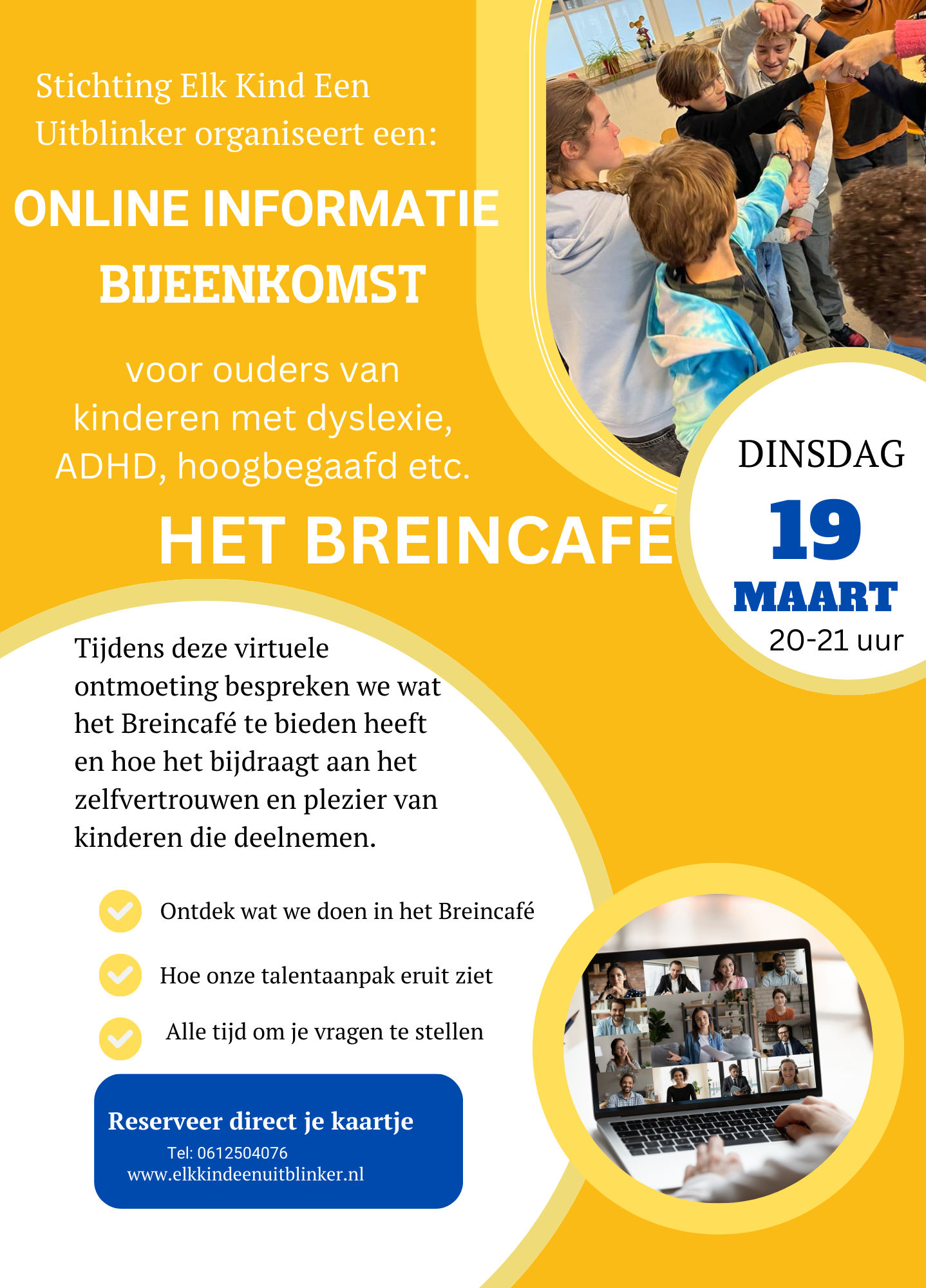 Online bijeenkomst over ons Breincafé