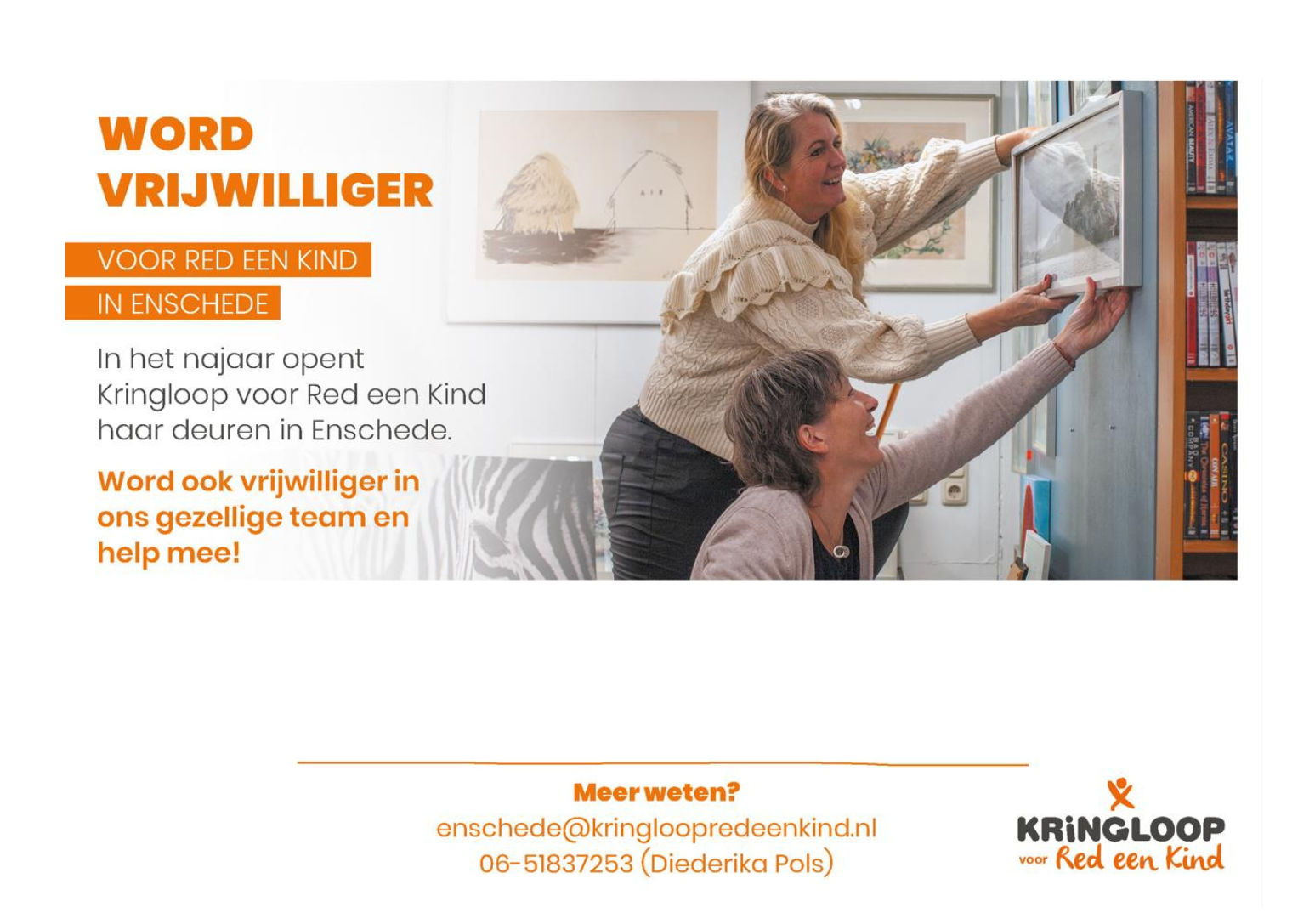 Vrijwilligers gezocht voor Kringloopwinkel Red een Kind 