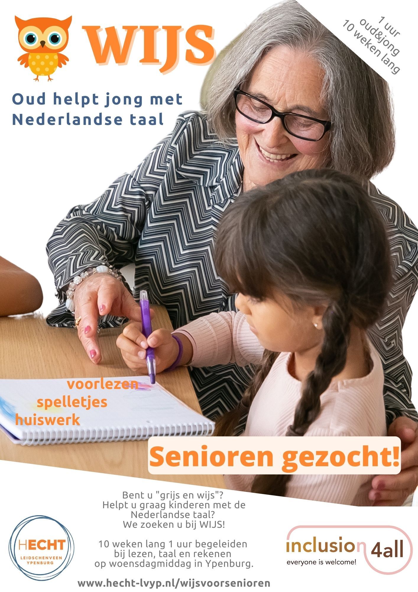 Senioren helpen kinderen bij WIJS