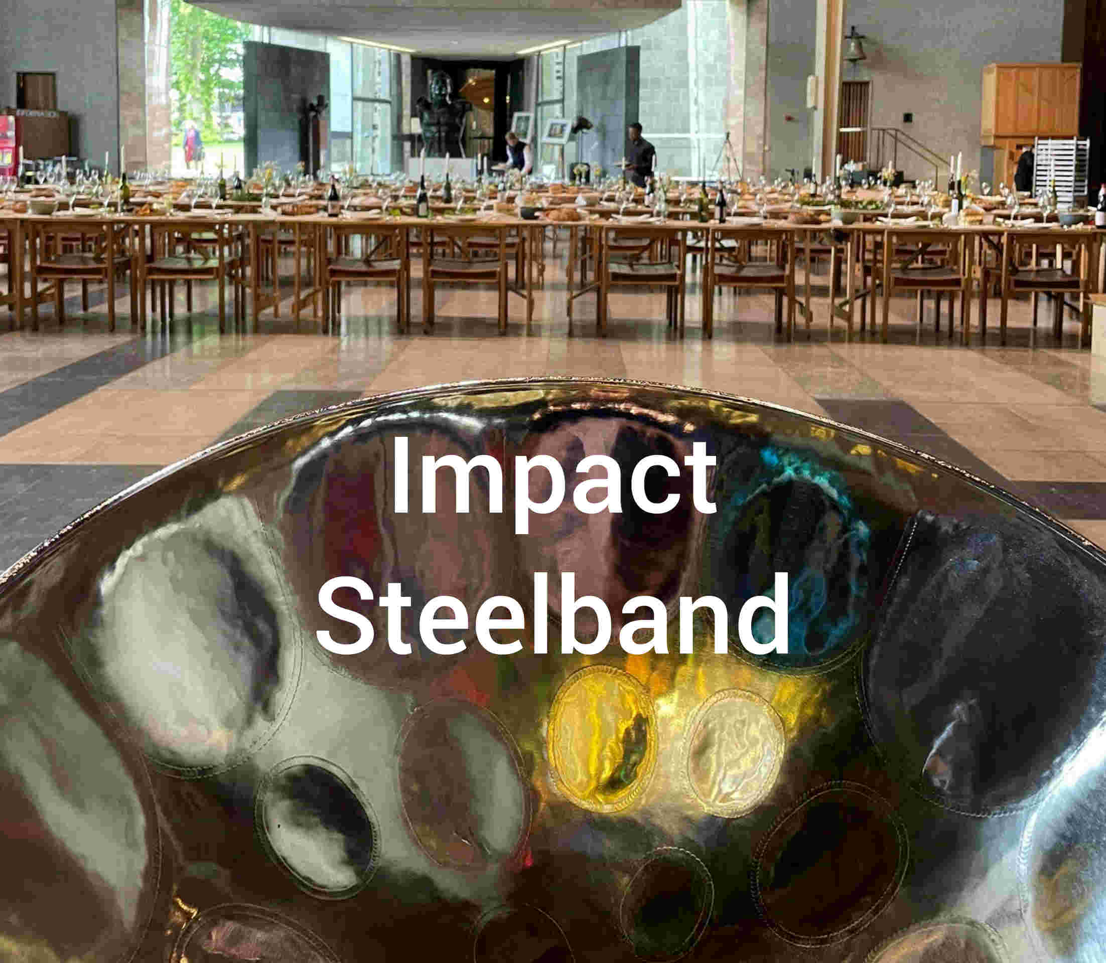 Impact Steelband performing at Coventry cathedral Christmas market