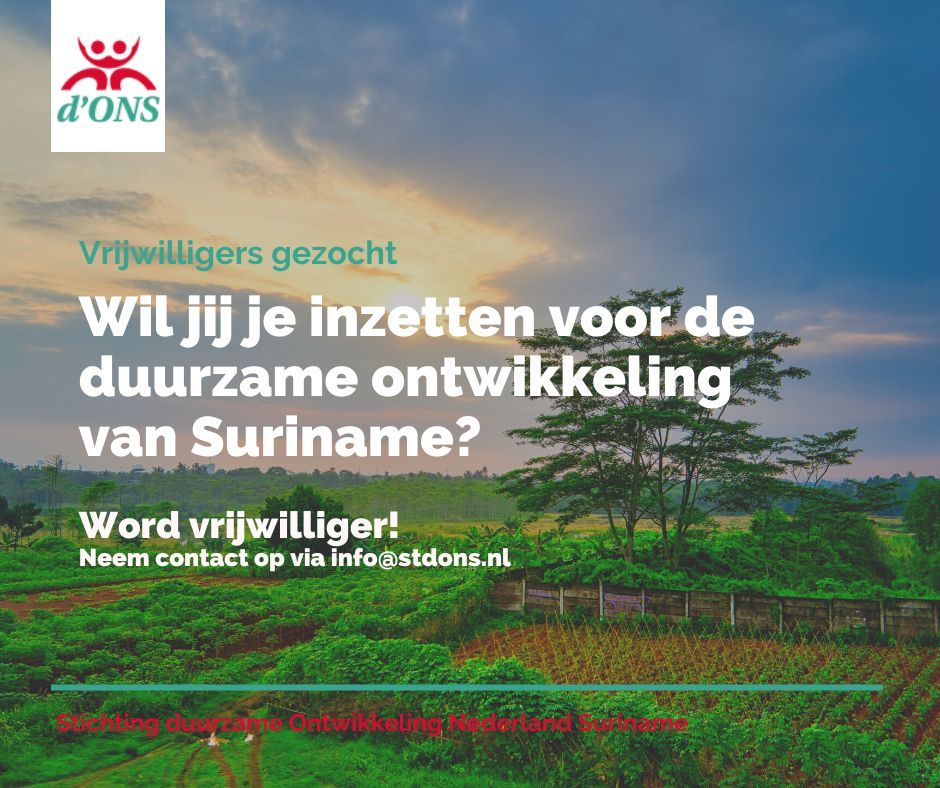 Wil jij je af en toe inzetten voor de duurzame ontwikkeling van Suriname?