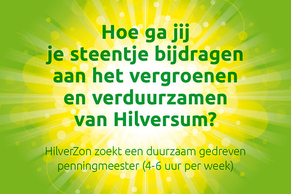 Gezocht: Duurzaam gedreven penningmeester voor HilverZon