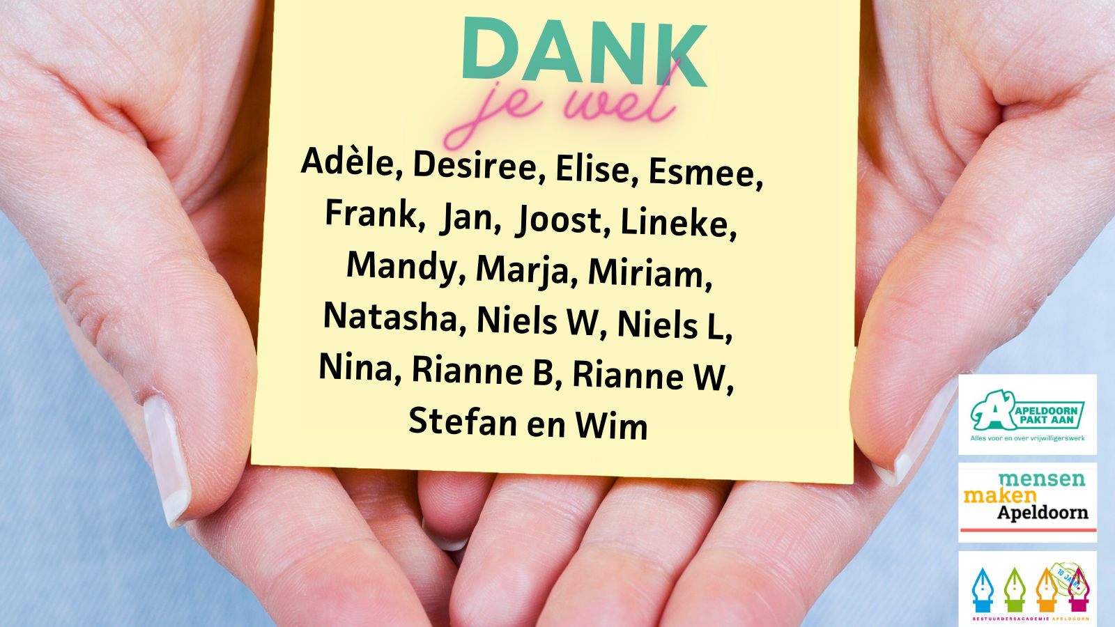 Bedankt, je bent geweldig!