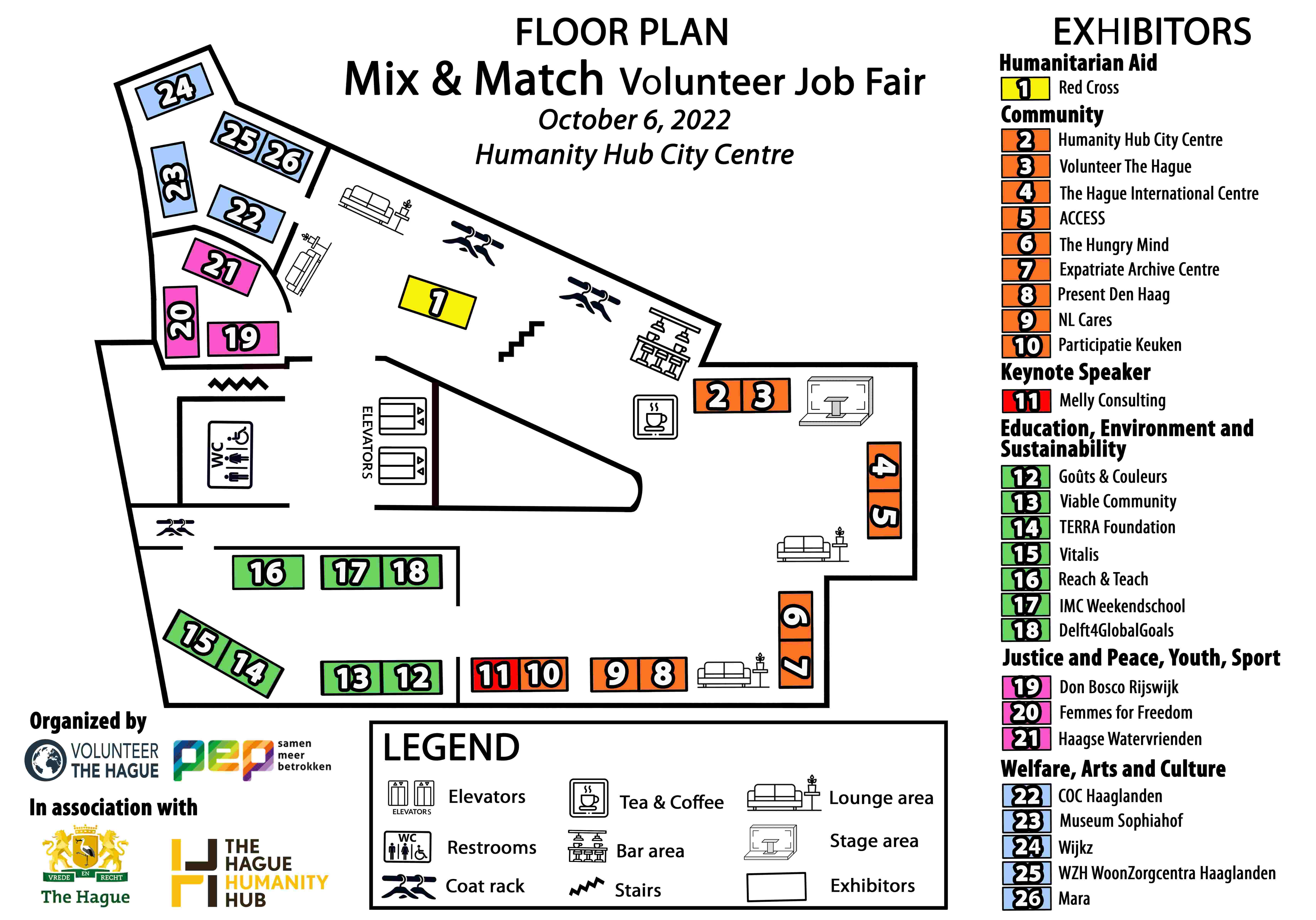 Mix & Match volunteer job fair - floor plan