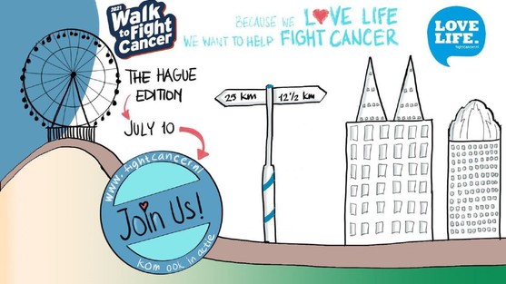 Team The Hague, a group of women joining forces to organize a Walk to Fight Cancer in our beloved The Hague city. Their aim is to raise money for cancer research and prevention via the foundation Love Life. Fight Cancer, supporting KWF Dutch Cancer Society. You can participate! Join 12,5 or 25 km Walk to Fight Cancer / The Hague on July 10, 2021, and invite your family & friends, colleagues, and everyone you may think of to sponsor you personally. We believe that all of us together, participants walking, their sponsors, and organizations can make an impact. Love life Walk to Fight Cancer's main focus is on raising money for Love Life. Fight Cancer! The organizers profoundly love life. Therefore, their aim is to organize an event that breathes good vibes. They want to use this opportunity to promote our city and to raise awareness for (non) littering & sustainability. Quite a promise, but they want to make that effort, showing you the best of our city walking its streets, parks & sights while keeping our footprint limited. Join them. Love life! Save the date! July 10, 2021 Walk to Fight Cancer / The Hague is a Corona-proof event. As restrictions may be altered between now and July 10, we’ll keep you updated with the latest information close to the date. Follow us on Facebook and Instagram @lovelifewalkthehague www.facebook.com/lovelifewalkthehague and www.instagram.com/lovelifewalkthehague Next steps Register for The Hague via https://www.fightcancer.nl/register/walk-to-fight-cancer/default. (Choose Den Haag from the list). Your contribution to participate in the Walk to Fight Cancer / The Hague is €15*. You can create your own page and start inviting sponsors right away! The route designers and creative minds are busy offering you a wonderful experience while walking to raise money for a great cause. It’s going to be fun! * Your contribution of €15 will be partly used to organize the event in The Hague. Also, Walk to Fight Cancer will take care of your lunch & other goodies. However, it is their promise that they will keep costs as low as possible. Contributions not spent will be donated to Love Life. Fight Cancer just like all donations by your sponsors!