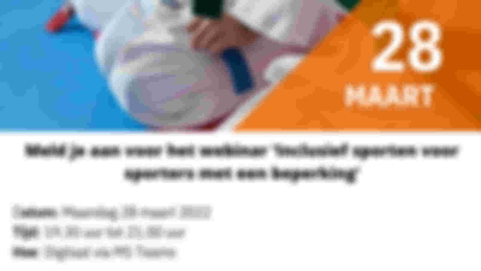 Webinar Inclusief sporten voor sportverenigingen