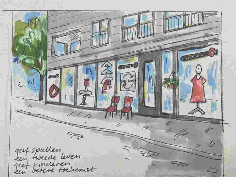 Collega's voor het sorteren en prijzen van ingebracht speelgoed.