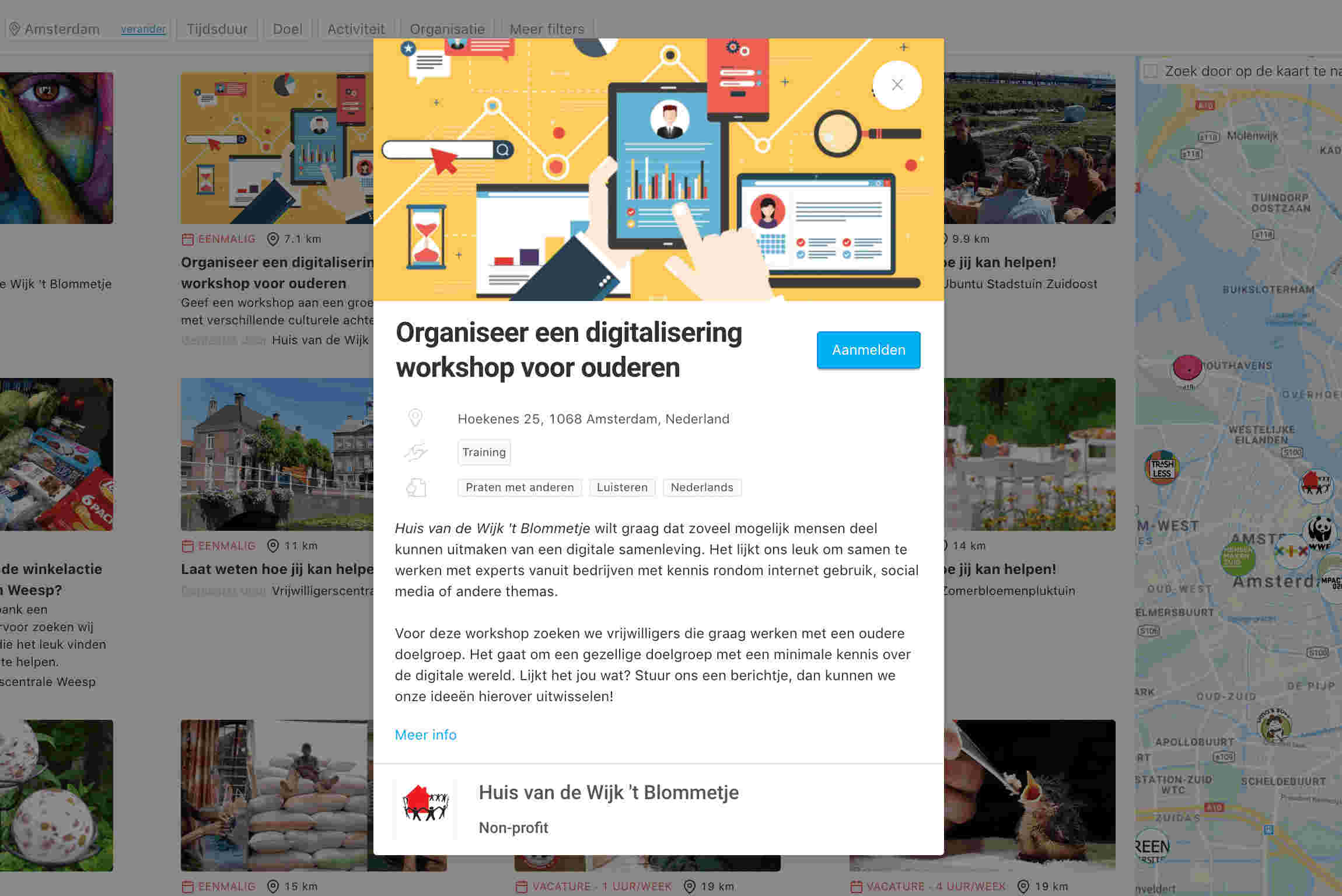 Vacature en evenement kaartjes