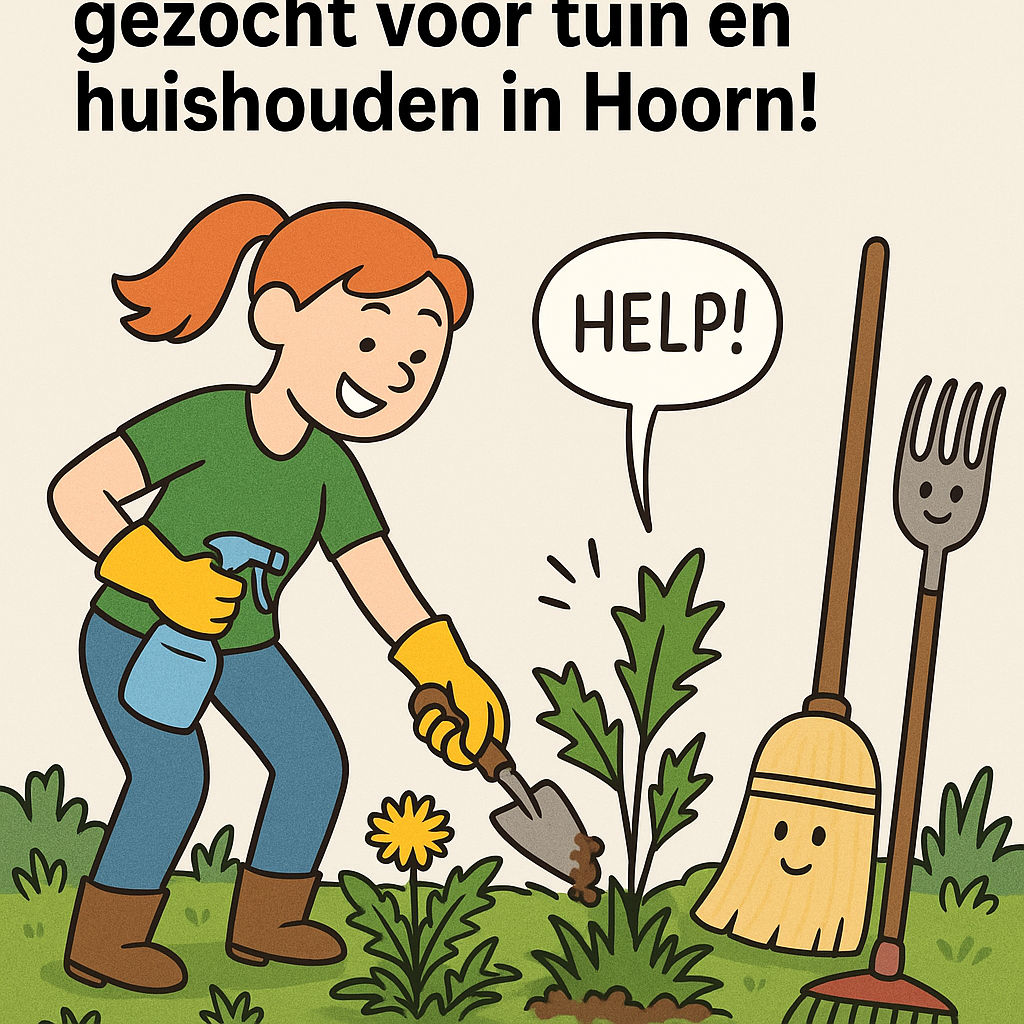 Groene vingers of een goed hart gezocht voor tuin én huishouden in Hoorn!