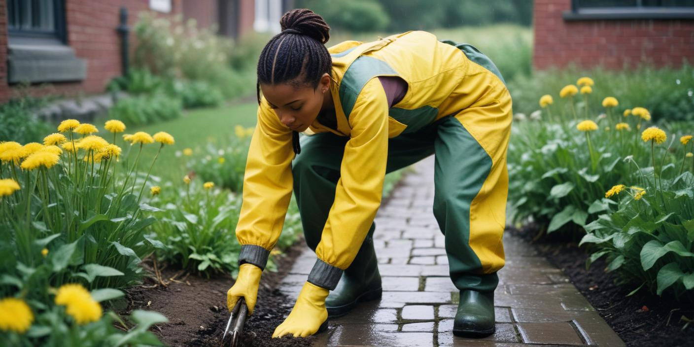 Help een lieve mevrouw in Enkhuizen haar pleintje onkruidvrij maken