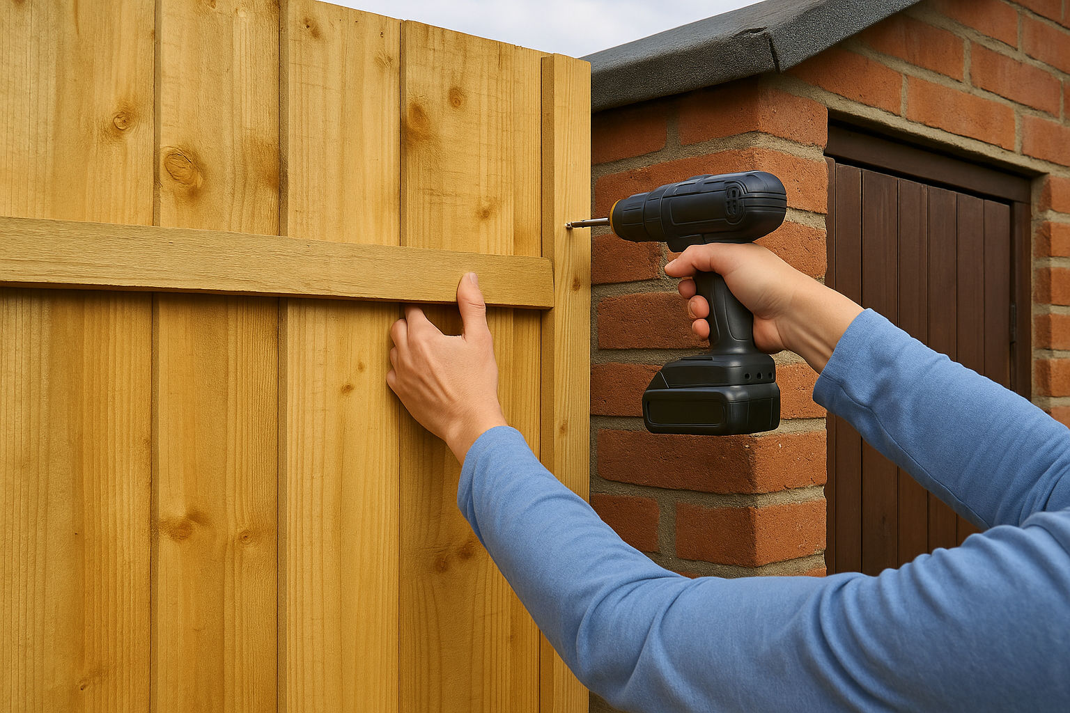 Laat deze lieve mevrouw niet zitten... maar de schutting wel!