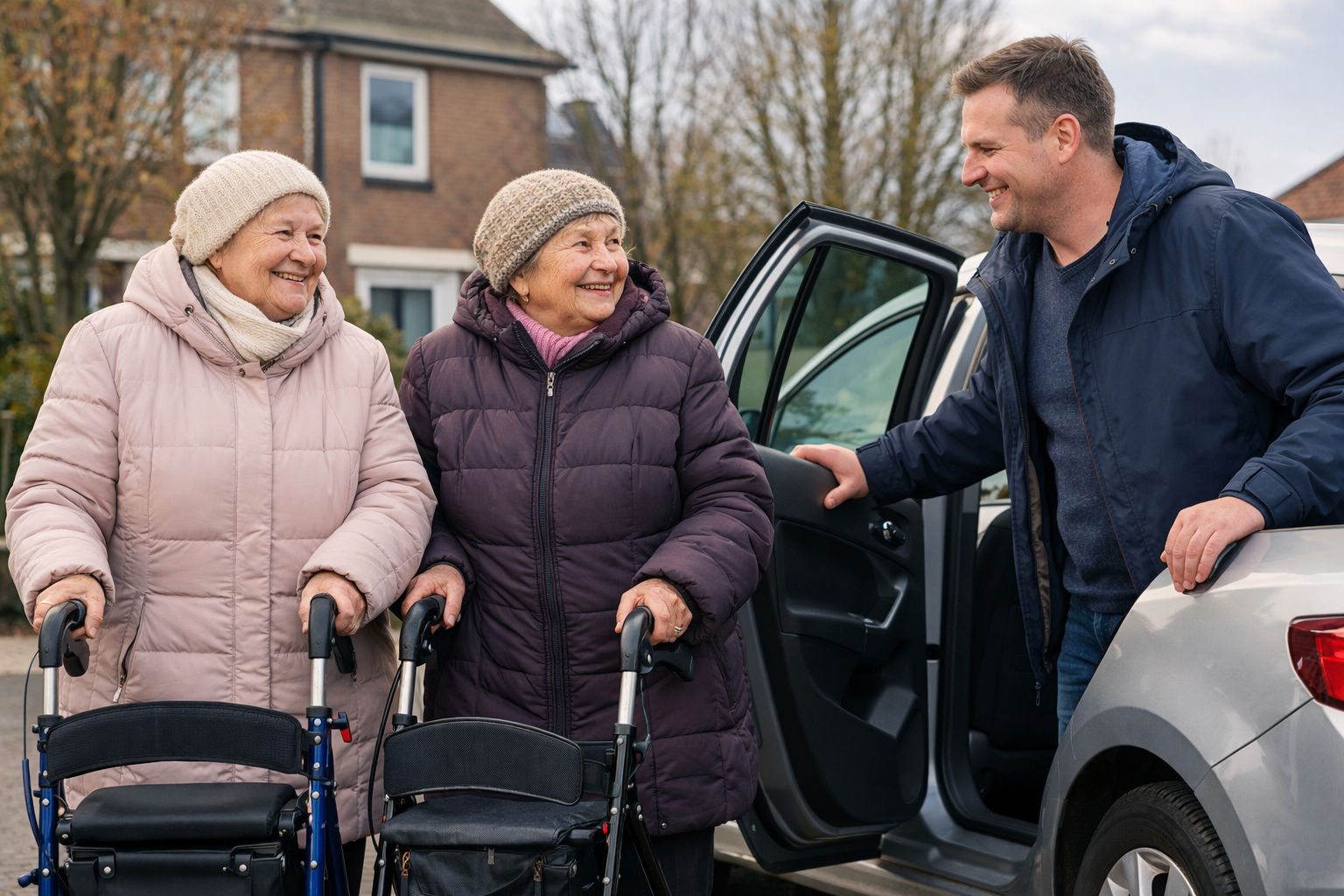 Breng jij deze dames en hun rollator naar Utrecht?