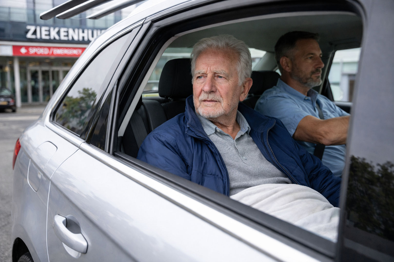 Help meneer uit de brand: rijd hem naar het ziekenhuis