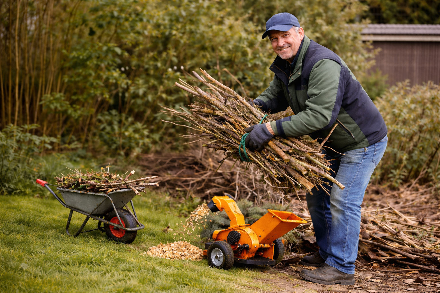 Bos die takken op en maak deze tuin weer netjes!