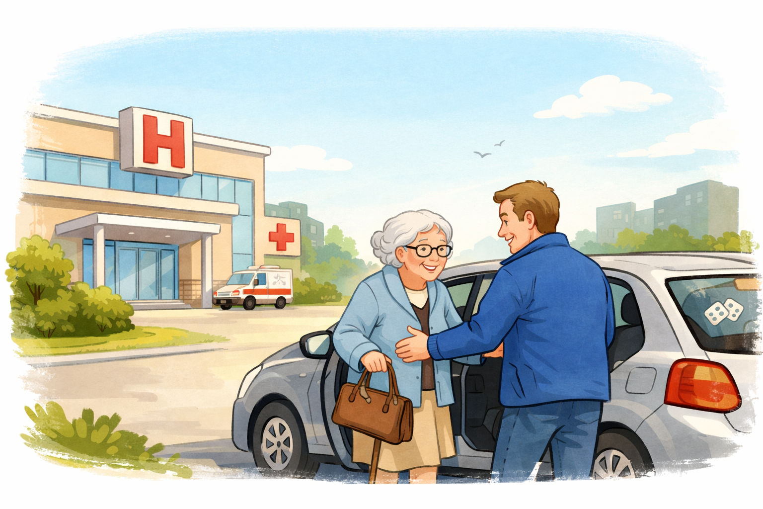 Wie brengt mevrouw uit Obdam op 11 maart naar het ziekenhuis in Hoorn?